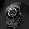 Montre-bracelets 2PCS / Set Steel Band Watch et Bracelet en alliage Set pour le choix de cadeaux de loisirs des affaires pour hommes