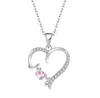 Pendant Necklaces Pendants Jewelry Diamond Peach Heart Mothers Day Gift Family Daughter Sister Crystal Necklace Drop Delivery 2021 Otrqp