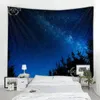 Tapestries Forest Starry Sky Tapestry Art Wall Hanging Trees And Stars Fabric Home Decor Polyester Table Cover Night