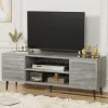 Modern TV Stand Entertainment Center z dwiema szafkami do przechowywania, konsola medialna w stylu retro do salonu, sypialnia, biuro