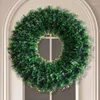 Flores decorativas Green Artificial Holiday Wreath Decoración festiva Navidad 40 cm