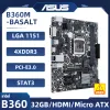 Cartes mères 1151 Carte mère Asus B360MBASALT Intel B360 DDR4 32 Go PCIe 3.0 M.2 4xsata III USB3.1 DVI Micro ATX pour Core i38300 I59400