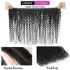 12A Malaysian Water Wave Bundles with Frontal Wet And Wavy Curly Human Hair Weave 3/4 Bundles With HD Transparent Lace Frontal