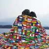 Blankets World Flag Pattern Blanket Flannel Summer Freedom Earth Multifunctional Ultra Warm Sofa Travel Quilt