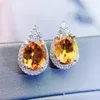 Stud Earrings Per Jewelry Natural Real Yellow Citrine Earring 7 9mm 1.8ct 2pcs Gemstone 925 Sterling Silver Fine L24387