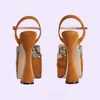 Nuovo sandals gladiatore in pelle grosso da 16 cm in pelle di pecora 2024 tacchi alti pompe donne nodo fibbia estiva 6 cm piattaforma peep-punta aperta punta rotonda della fascia stretta dimensione 294