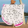 Serviette de plage rond de fruits créatifs imprimé de plage serviette de plage de plage rapide châle de serviette de bain de bain nageur de natation