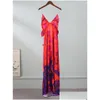 Vestidos casuales básicos y Flower MAXI Slip Dress Fashion Off Shoder V Neck Vestidos Lady Lady Party Night Drop de Dhgp8