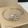 10A Bangle Jewelry Designer Pulsera de múltiples circuitos STERTERLE STERLING Mujer Reducir Hard Snake Chain Cadena de serpientes Mujer Dama perfecta con caja