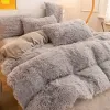Super kudłaty kołdra pokrowca super ciepłe łóżko pluszowe aksamitne pościel z wełny wełniane kaszmirowe kołdrę poduszka