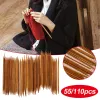 55/110pcs 11Sizes 13 cm Bambou Knitting Needles Crochet Crochets à double pointeur en bambou carbonisé à poil de bambou.
