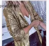 Casual Sequin Top Long Sleeved Pending Lapel elegant och fashionabla liten kostymjacka