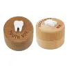 Hauteur de dents Portable Babe dent de dents en bois Première boîte à gâteau dentaire Boîte de fée de dents pour baby shower cadeau bébé enfants