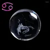 Decorative Figurines 12 Pcs Clear 3D Zodiac Sign Star Set Crystal Ball Laser Engraved Glass Sphere Craft Home Decor Birthday Gift Ornament