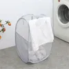 세탁 가방 접이식 바구니 핸들 의류 저장 저장 중공 메쉬 통기성 가정용 해마 선착기 주최자