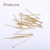 50 datorer/Lot Flat Head Pins, 18K Gold Plated Plat Head Pins, Silver Plated Fynd, Handgjorda smyckenartillbehör