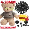 NOWOŚĆ 100PCS 4-20 mm czarne plastikowe oczy dla niedźwiedzi zwierząt lalki marionetki tworzące majsterkowanie dzieci dzieci