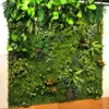 Decorative Flowers Artificial Plant Wall Reusable Grass Backdrop Panel Plastic Garden Flower Fake Green Hanging Fencing