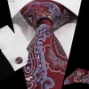 Neck Ties Tie Pocket Scarf Mufflinks Set 8.5cm Jacquard Paisley Tieq