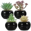 Flores decorativas 4 pcs ornamentos simulados bonsai faux planta pvc miniature em vaso de decoração suculenta