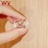 WV Boutons de porte en cristal transparent Tiroir de rangement d'armoire de cuisine Poigres d'auto-adhésif Tirmans avec mur de meubles à crochets