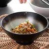 Schalen Japaner Retro -Keramik Ramen Salat Schüssel 8 Zoll moderner Haushalt großer Suppe Küche Hauptgericht Obst Dessertplatte Tisch Geschirr