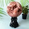 Brasil rosa rosa de amethyst geode esfera de chão de pedra decoração de bola de pedras preciosas amethyste chakras cura cristais decoração