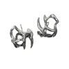 Stud Earrings Y2K Irregular Liquid For Women Silver Color Hip-Hop Punk Fashion Geometric Earring Clip Girl 2024 Trendy Party Jewelry