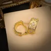 18K Gold Plated Vintage Clover Rings with Handcrafted Italy Court Style Luxury Buqlt Brand Star Nail Finger Designer Ring Jewelry Gift