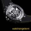 Swiss AP MUBLITACIÓN RELAJA ROYAL OAK OFFSHORE SERIE 26420CE NEGRA PLACA NEGRA ADICIBA ANJE GRAVADO MECÁNICO AUTOMÁTICO PLACA DE VISTA 43 mm COMPLETO