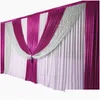 Party Decoration Wedding Stage 10ftx20ft Ice Silk Chiffon Fabric Elegant Backdrop GS Middle Shiny Sier Drape Bakgrundsgardin Baby DHWXT