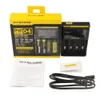 本物のnitecore d4 digi charger digicharger lcd displayバッテリーIMR 18650 26650 20700 21700ユニバーサルリチウムイオンバッテリーのインテリジェント4デュアルスロット充電本物