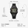 Montre-bracelets Square Men's Digital Watch Big Numbers Large Face Imperpose des montres LED imperméables Synoke Marque