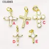 Colliers pendants 16 PCS Zirconia Cross Charms Bijoux Collier Mélange Forme pour femmes ACCESSOIRES 8216