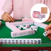 Hot Mini Mahjong Set tragbarer Majiang Travel Carry Bag Tisch Matte Mah-Jong Indoor Party Entertainment Casual Brettspiel 26mm