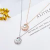 Pendant Necklaces Flower Moon Fairy Crystal For Women Clavicle Chain Vintage Valentine's Day Birthday Gift Necklace Fashion Jewelry