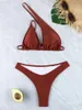 Kadın Mayo Seksi Mikro Bikini 2024 Kadın Mayo Siyah Bir Omuz Kadın String Thang Bikinis Set Kadın Mayo Takımını Biquini