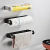 Rollpapierhalter schwarzer Aluminium Haltung Film Handtuch Rack Küchenzubehör Toliet Tissue Hanger Wand Organizer Lagerregal