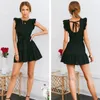 BornToGirl Y2K Sexy Tunic Dress Women Spring Summer Streetwear Fashion Sleeveless Round Neck Black Navy Blue Ruffles Dress 240320