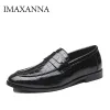 ブーツImaxanna Fashion Men Shoes Leather Crocodile Pattern Formal Shoes Men Loafers Brand Men Office Shoes Leather Plusサイズ48