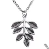 Pendant Necklaces 1Pcs Branches Leaf Necklace Men Women Accessories Jewellery Making Supplies Items Chain Length 43 5Cm Drop Delivery Otm4K