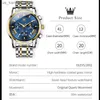 Wristwatches OLEVS Luxury Brand Original Quartz for Men Stainless Steel Waterproof Wrist Moon Phase Auto Date Mens es240409