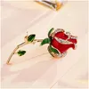 Stift broscher vintage delikat temperament rose blommor brosch kvinnor elegant mångsidiga korsstift tillbehör kostym jacka lapel droppe deli dhraq