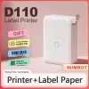 Skrivare Nimbot D110 Mini Portable Thermal Printer Selfadhesive Sticker Label Paper Roll Material Portable Thermal For Mini Printer