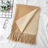 Blankets Winter Scarf Women Autumn Cashmere Thickened Warm Shawl Classic Tassels Fluffy Solid Color Soft Blanket