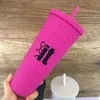 Xícaras com tampas e canudos reutilizáveis 24oz It cravejou o copo de parede dupla bpa bpa grátis kawaii fofa de água de viagem para café 240409