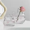 花瓶ハンドバッグガラス透明オフィスユニークなクリエイティブエレガントなホームルームテーブル装飾ギフトフラワープラントテラリウムコンテナ