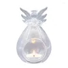 Świecane uchwyty przezroczyste szklane turkugowe trwałe lampki do herbaty anioła świece na ślubne elementy i imprezę