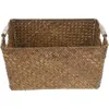 Storage Bottles Seagrass Baskets Woven Decorative Bin Desktop Sundry Organizer Portable Case