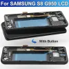 TFT Quality S8 LCD med ram för Samsung S8 G950 G950F Display S8 Plus G955 G955F LCD -pekskärm Digitizer -ersättning